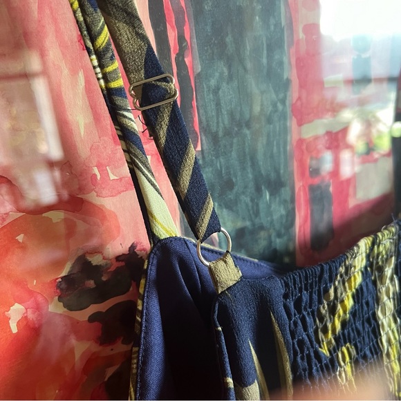 Naif Tropical Palm Leaf Sundress Button Front Pockets Women Plus Size 2X Dress - Picture 9 of 13